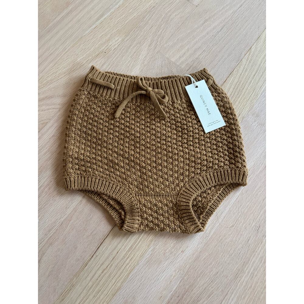 NWT Quincy Mae Knit Tie Bloomer - Walnut 2-3T